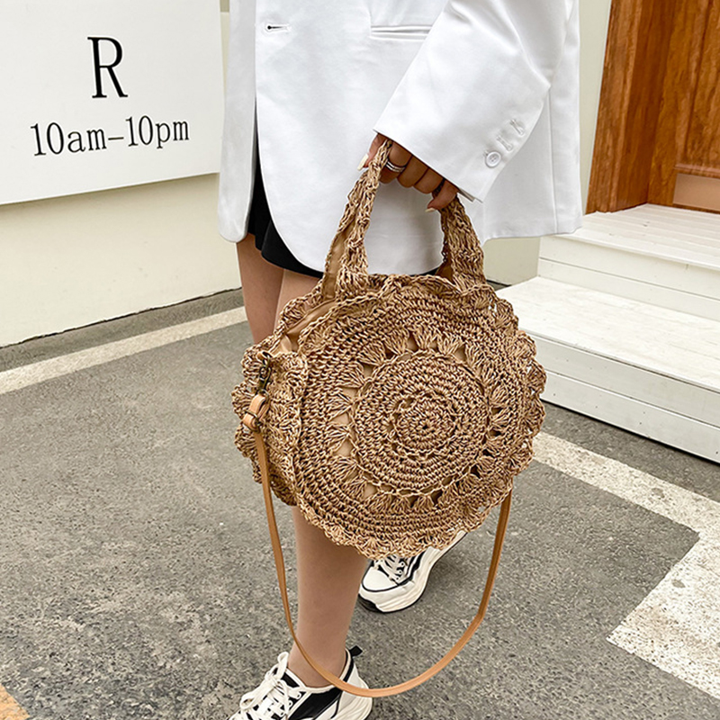 Circle Round Bag - Summer Round Straw Bag Women Woven