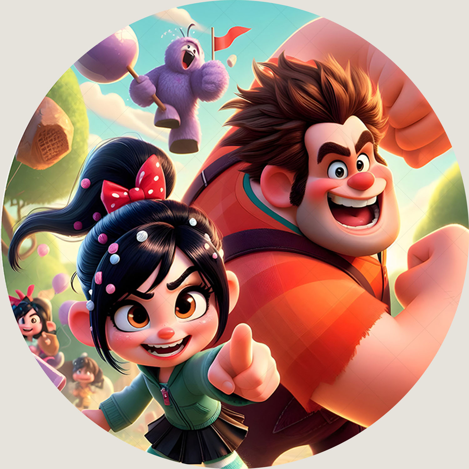 Round Cute Wreck It Ralph Them - Circle Round Bag ulasan dan harga