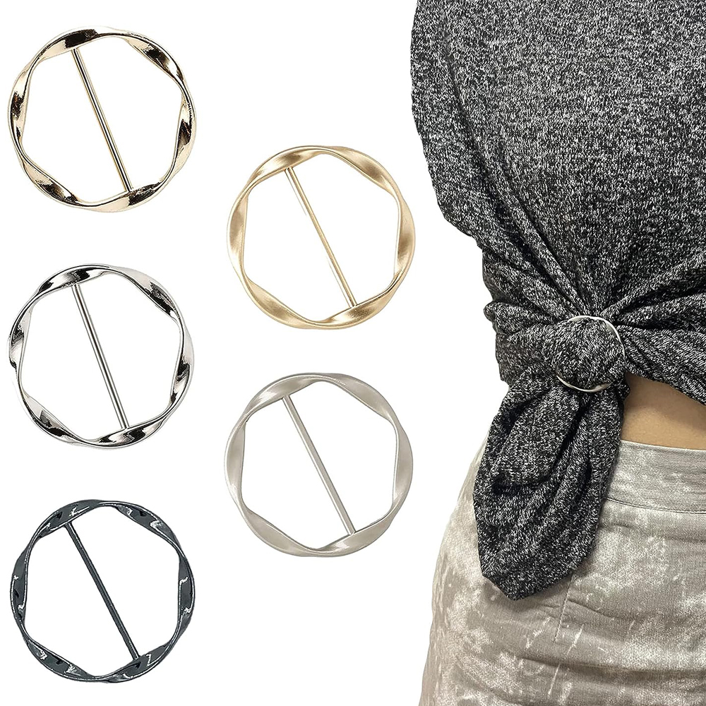 2PCS Scarf Clips and Ring T Sh - Circle Round Bag ulasan dan harga