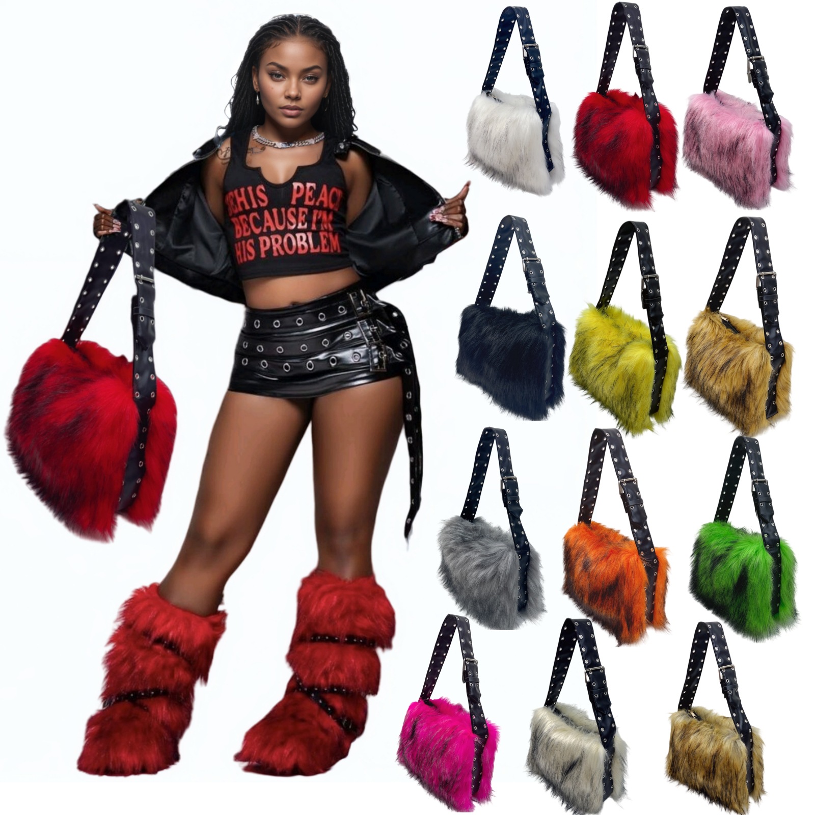 Y2K fox faux fur women's bag s - Women Bags Europe ulasan dan harga