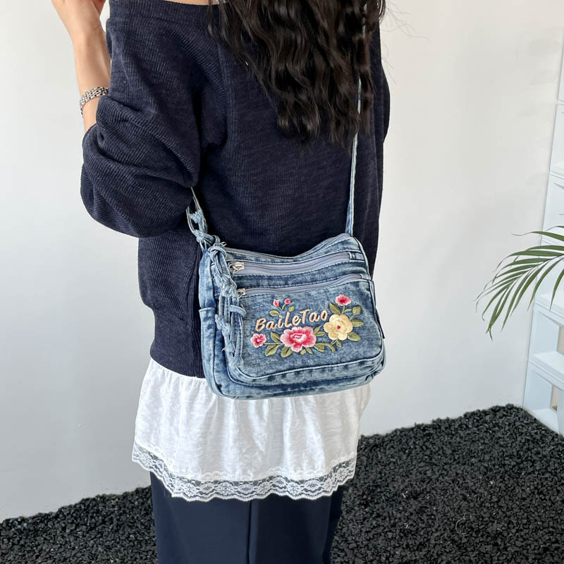 New Lightweight Denim Zipper C - Women Bags Sale ulasan dan harga