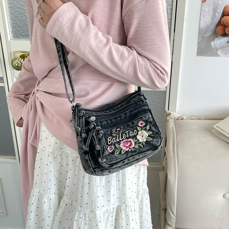 New Lightweight Denim Zipper C - Women Bags Sale ulasan dan harga
