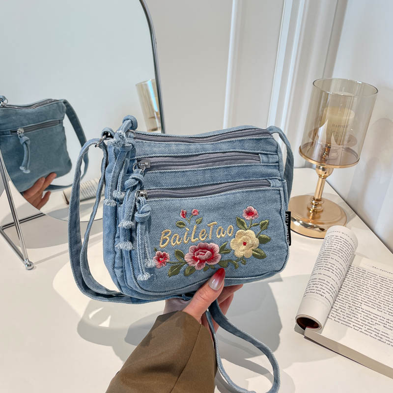 New Lightweight Denim Zipper C - Women Bags Sale ulasan dan harga
