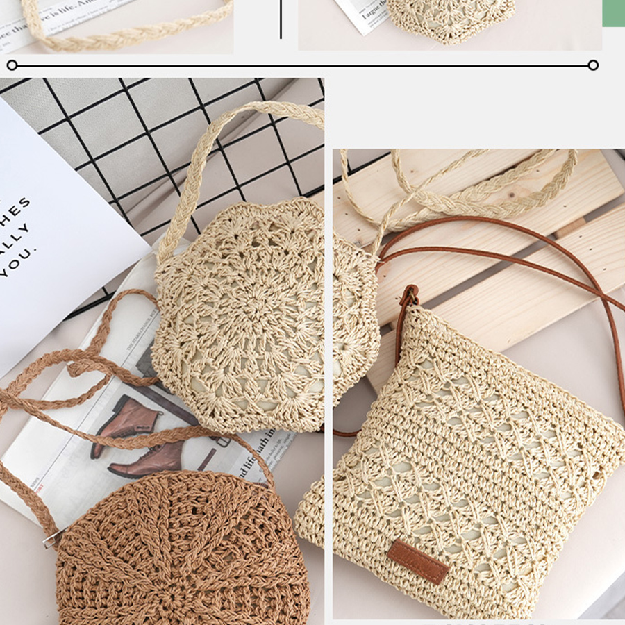 Round Hollow Straw Crossbody B - Circle Round Bag ulasan dan harga