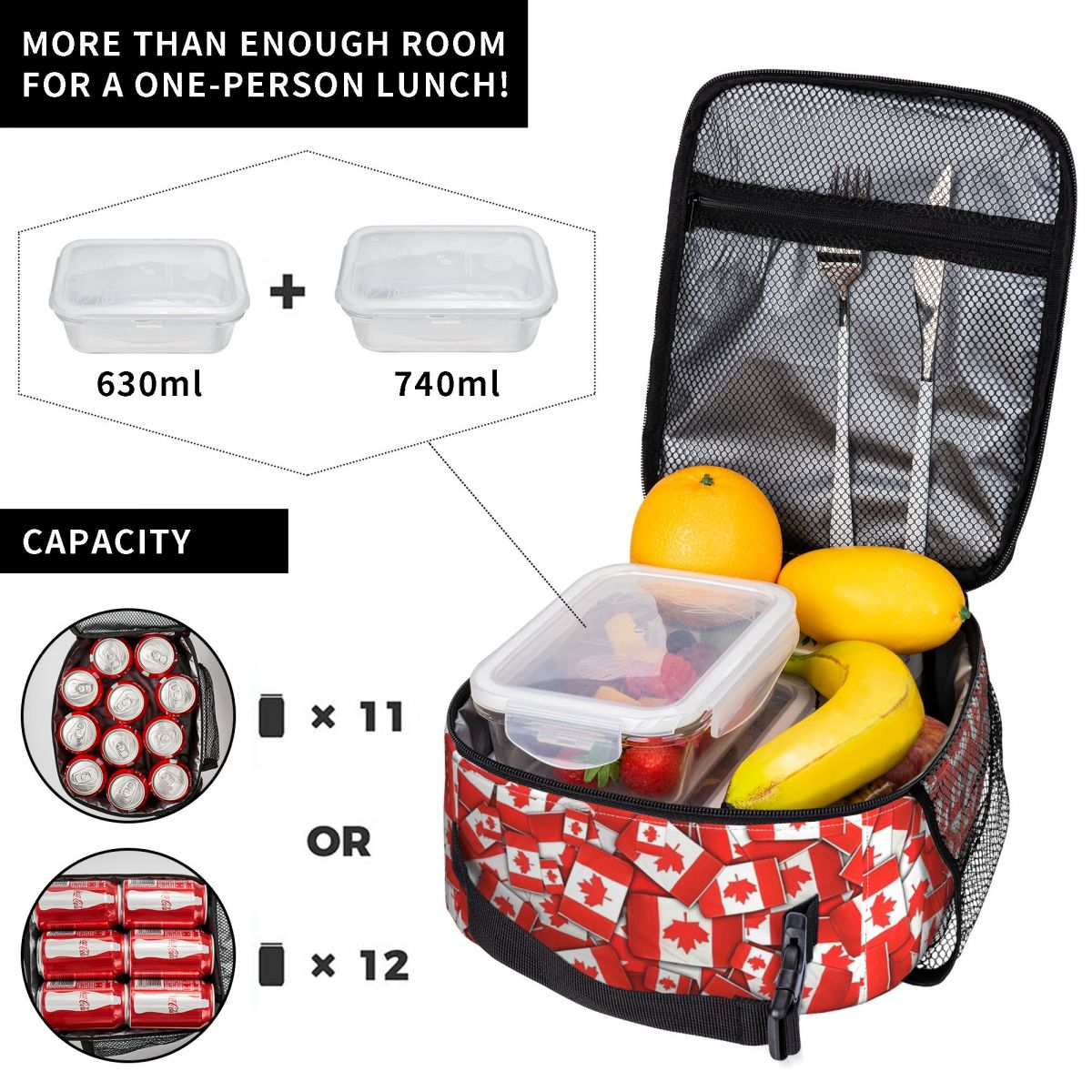 Canada Flag Pattern Insulated  - Women Bags In Canada ulasan dan harga