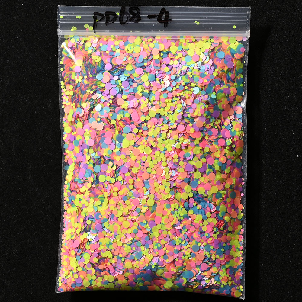 50g/bag Neon Mixed Size Circle - Circle Round Bag ulasan dan harga