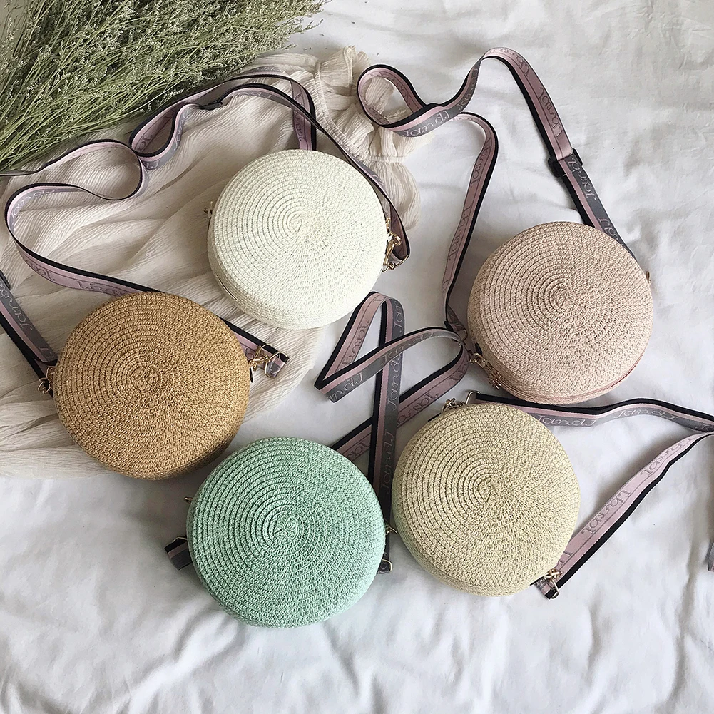Girl Round Straw Beach Bag Vin - Circle Round Bag ulasan dan harga